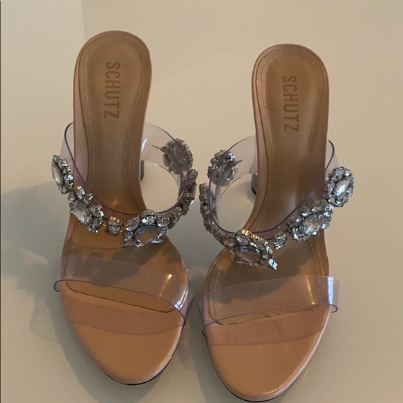 schutz blanck transparent sandals